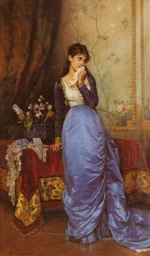 Auguste Toulmouche Painting - The Letter woman Auguste Toulmouche